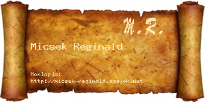 Micsek Reginald névjegykártya